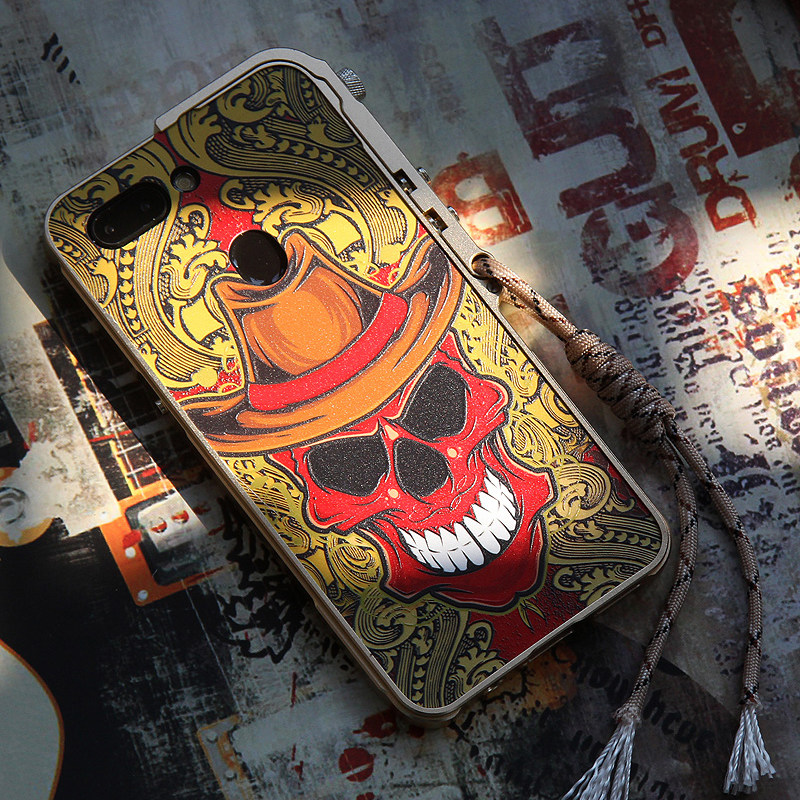 KANENG Mechanical Arm Trigger Aluminum Bumper Metal Frame 3D Cameo Back Cover Case for OPPO R15 & OPPO R15 Dream Mirror Edition
