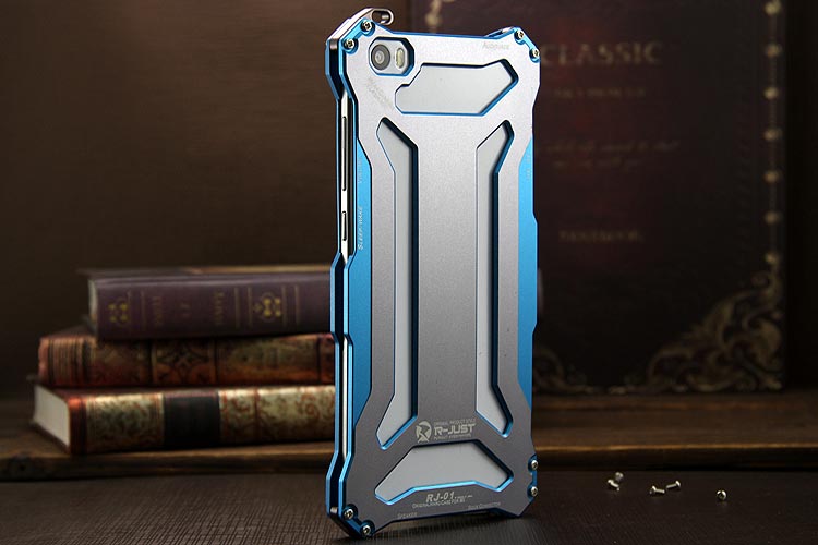 R-JUST GUNDAM Aerospace Aluminum Contrast Color Shockproof Metal Shell Outdoor Protection Case for Xiaomi Mi Note