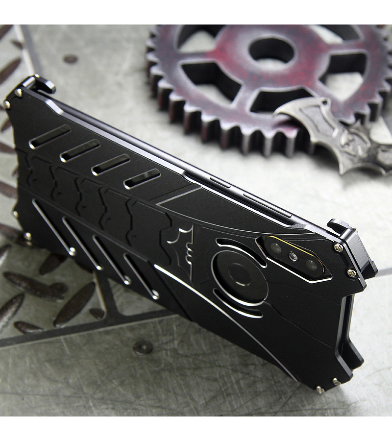 R-Just Batman Shockproof Aluminum Shell Metal Case with Custom Batarang Stent for Xiaomi Mi MIX 2S