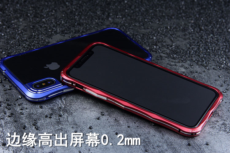 iMatch Slim Light Aluminum Metal Shockproof Bumper Case with Kickstand for Apple iPhone X