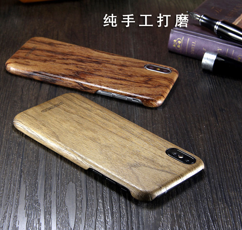 SHOWKOO Kevlar Natural Wood Ultra Slim Case Cover for Apple iPhone X