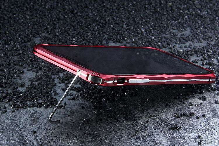 iMatch Slim Light Aluminum Metal Shockproof Bumper Case with Kickstand for Apple iPhone X