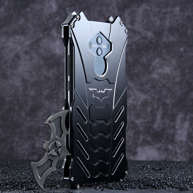 R-Just Batman Shockproof Aluminum Shell Metal Case with Custom Batarang Stent for Huawei Mate 10