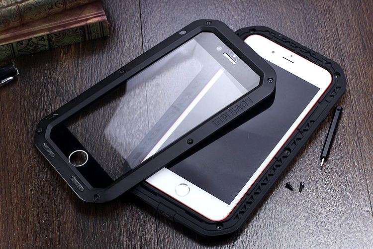 LOVE MEI Powerful Water Resistant Shockproof Dust/Dirt/Snow Proof Aluminum Metal Outdoor Gorilla Glass Heavy Duty Case Cover for Apple iPhone 7 Plus & iPhone 7