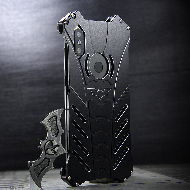 R-Just Batman Shockproof Aluminum Shell Metal Case with Custom Batarang Stent for Xiaomi Mi MIX 2S