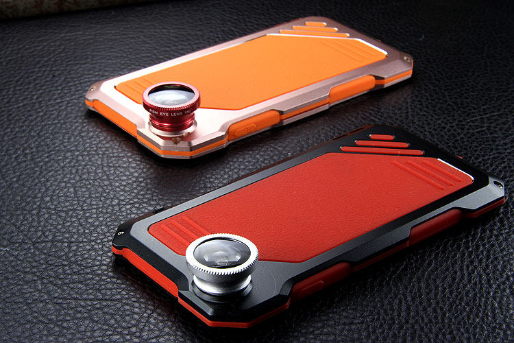 R-Just 3 in 1 Fisheye+Macro+Wide Angle Camera Lens IP54 Waterproof Dustproof Shockproof Silicone Aluminum Metal Heavy Duty Case Cover for Apple iPhone 6S Plus/6 Plus & iPhone 6S/6 & iPhone SE/5S/5