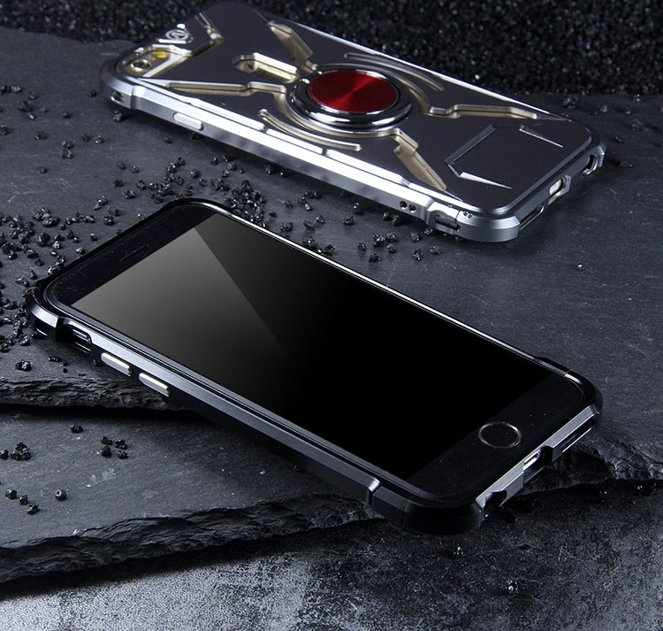 WK Iron Man Military Grade Shockproof Screw-less Metal Case w/ Ring Holder for Apple iPhone 8 Plus/7 Plus/6S Plus/6 Plus & iPhone 8/7/6S/6