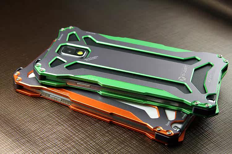 R-JUST GUNDAM Aerospace Aluminum Contrast Color Shockproof Metal Shell Outdoor Protection Case for Samsung Galaxy Note 3 N9000