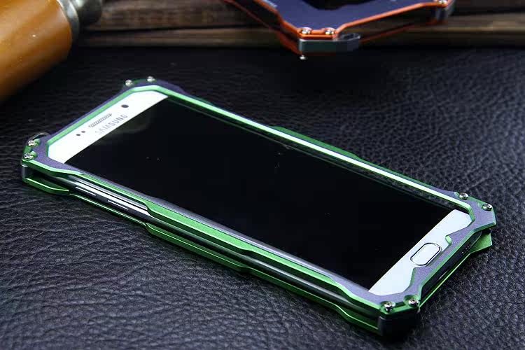 R-JUST GUNDAM Aluminum Alloy Double Color Oxidation Metal Protective Case for Samsung Galaxy Note 5 N9200