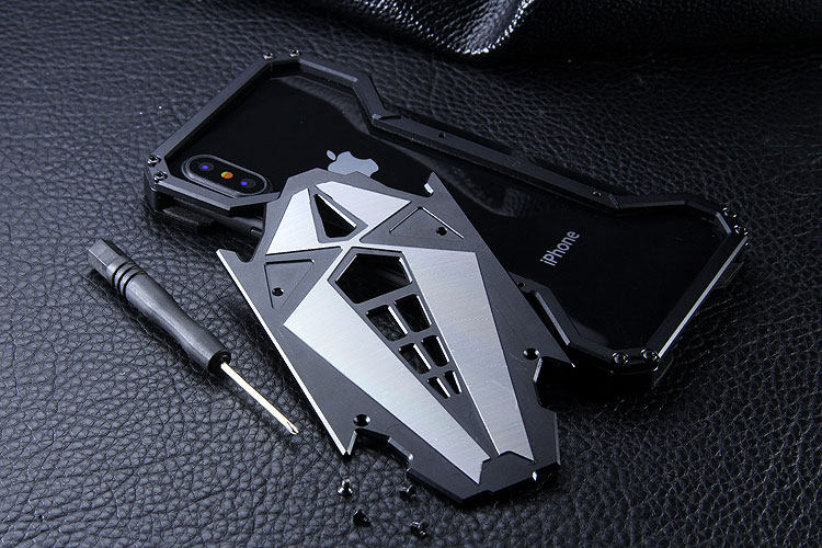 S.CENG Spider-Man Shockproof Aerospace Aluminum Metal Shell Case Cover for Apple iPhone X