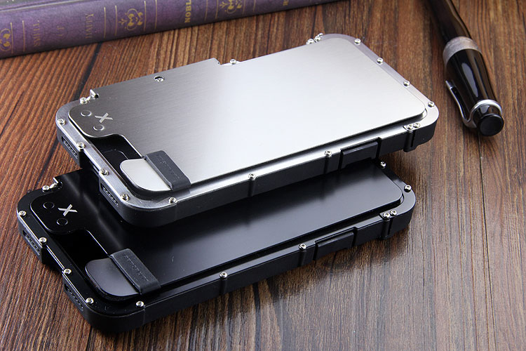 Armor King Iron Man Luxury Shockproof Stainless Steel Aluminum Metal Flip Case Cover for Apple iPhone X
