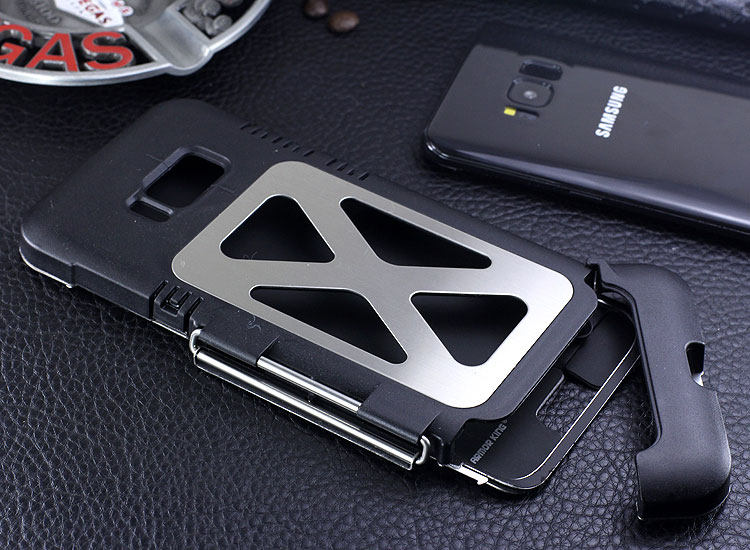 Armor King Iron Man Luxury Shockproof Stainless Steel 360° Rotating Metal Flip Case Cover for Samsung Galaxy S8 Plus & Samsung Galaxy S8