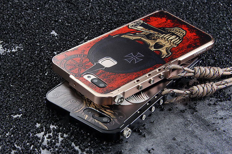 KANENG Mechanical Arm Trigger Aluminum Bumper Metal Frame 3D Cameo Back Cover Case for vivo X20