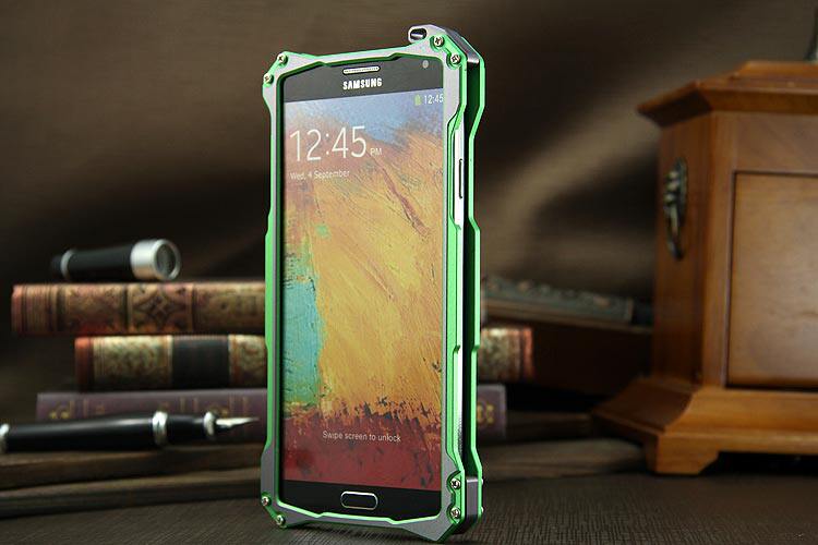 R-JUST GUNDAM Aerospace Aluminum Contrast Color Shockproof Metal Shell Outdoor Protection Case for Samsung Galaxy Note 3 N9000