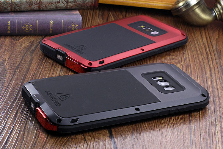 LOVE MEI Powerful Water Resistant Shockproof Dust/Dirt/Snow Proof Aluminum Metal Outdoor Heavy Duty Case Cover for Samsung Galaxy S8 & Samsung Galaxy S8 Plus