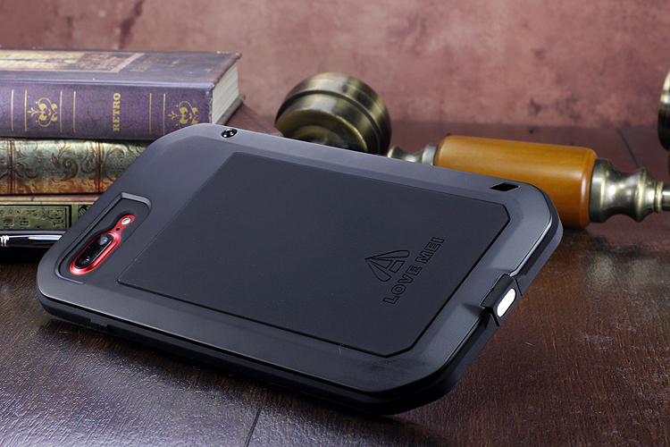 LOVE MEI Powerful Water Resistant Shockproof Dust/Dirt/Snow Proof Aluminum Metal Outdoor Gorilla Glass Heavy Duty Case Cover for Apple iPhone 7 Plus & iPhone 7