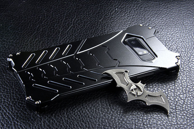 R-Just Batman Shockproof Aluminum Shell Metal Case with Custom Batarang Stent for Samsung Galaxy Note 8