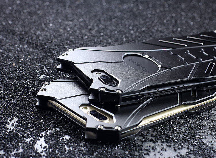 R-Just Batman Shockproof Aluminum Shell Metal Case with Custom Stent for OPPO R11 Plus & OPPO R11
