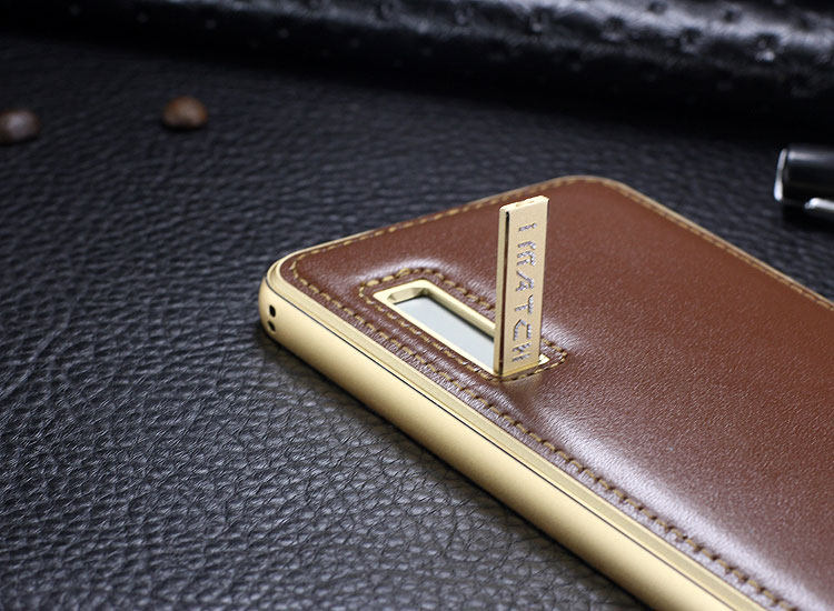 iMatch Luxury Aluminum Metal Bumper Premium Genuine Leather Back Cover Case for Huawei P10 Plus & Huawei P10