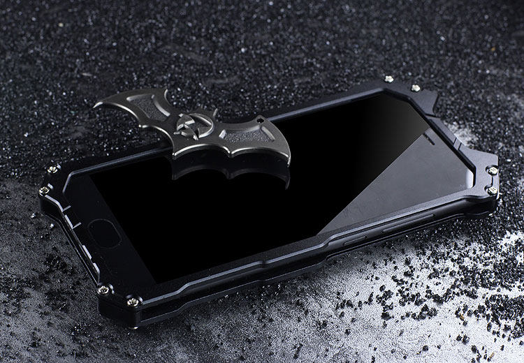 R-Just Batman Shockproof Aluminum Shell Metal Case with Custom Batarang Stent for Xiaomi Mi 6