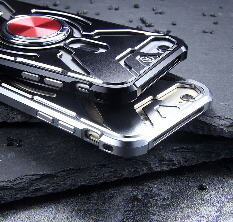 WK Iron Man Military Grade Shockproof Screw-less Metal Case w/ Ring Holder for Apple iPhone 8 Plus/7 Plus/6S Plus/6 Plus & iPhone 8/7/6S/6