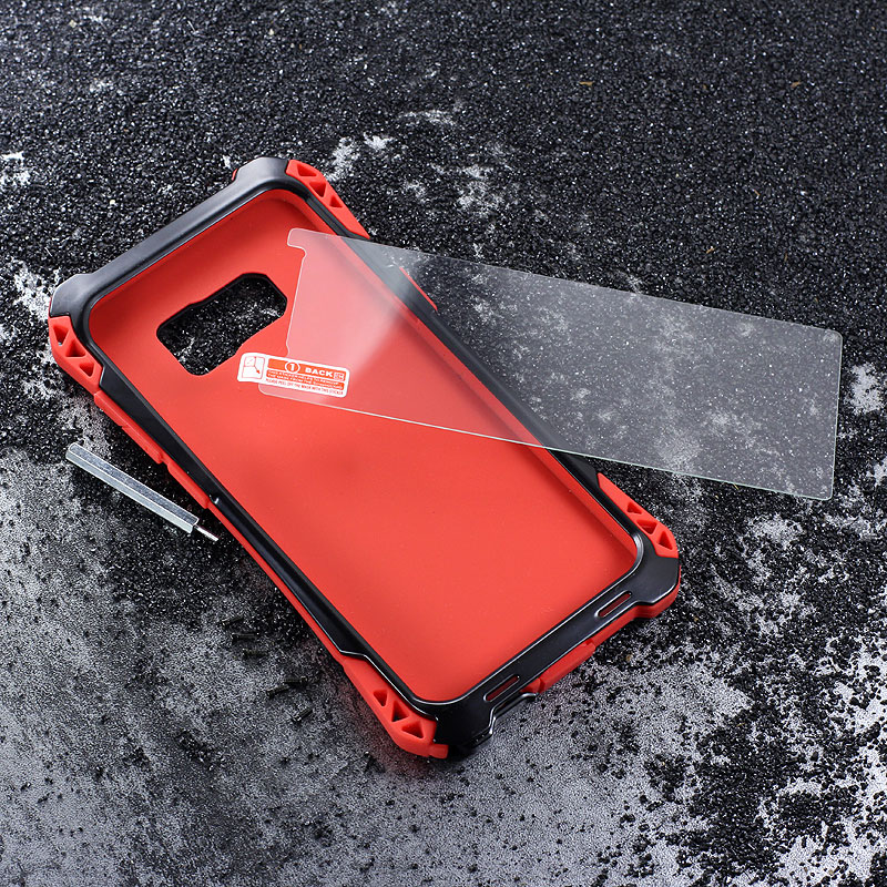 R-Just Amira Heavy Duty Dirtproof Shockproof Rainproof Aluminum Metal Bumper Carbon Fiber Back Cover Case for Samsung Galaxy S8 Plus & S8