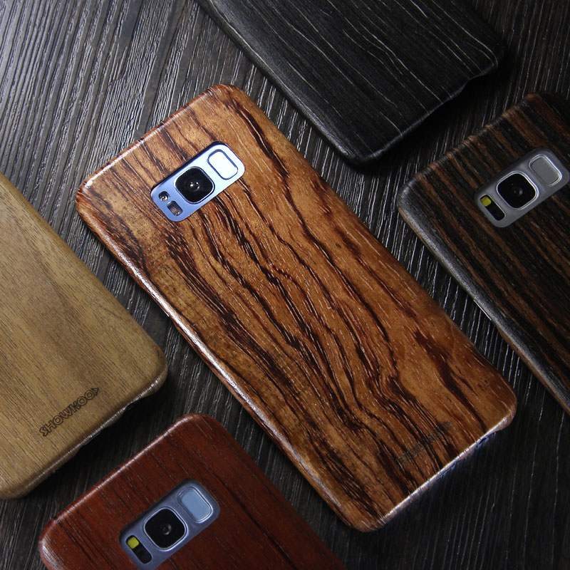 SHOWKOO Kevlar Natural Wood Ultra Slim Case Cover for Samsung Galaxy S8 Plus & Galaxy S8