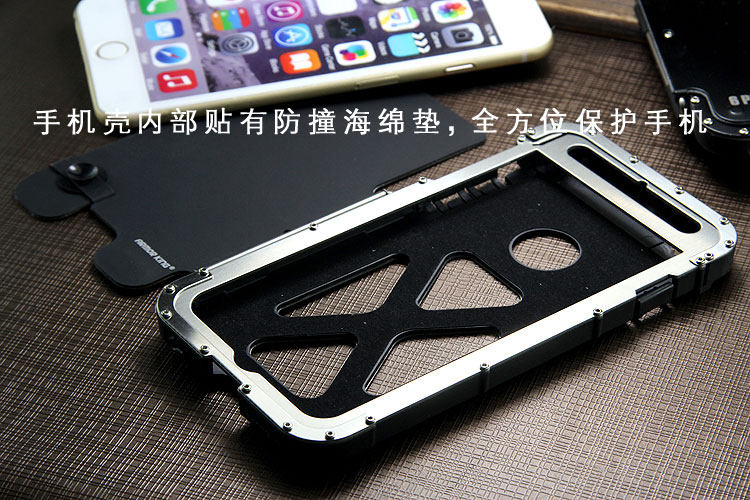 Armor King Iron Man Luxury Shockproof Stainless Steel Aluminum Metal Flip Case Cover for Apple iPhone 6S Plus/6 Plus & iPhone 6