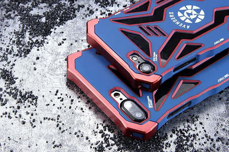 R-Just Avengers Superhero Aluminum Metal Frame Shockproof Macromolecular Materials Case Cover for Apple iPhone 7 Plus