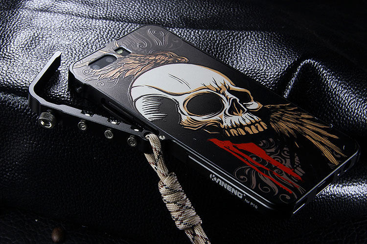 KANENG Mechanical Arm Trigger Aluminum Bumper Metal Frame 3D Cameo Back Cover Case for Huawei P10 & Huawei P10 Plus