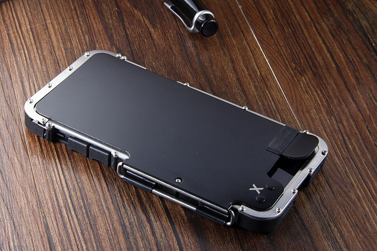 Armor King Iron Man Luxury Shockproof Stainless Steel Aluminum Metal Flip Case Cover for Apple iPhone X