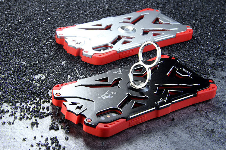 SIMON THOR Magnetic Bracket Aviation Aluminum Alloy Shockproof Rugged Metal Case Cover for Apple iPhone X