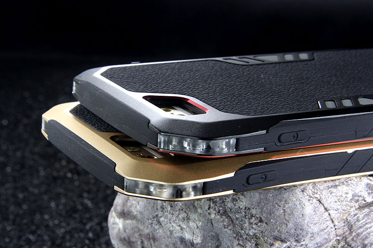 Luphie Armored Knight Bicolor Aluminum Metal Bumper + Shockproof Silicone Triple Protection Case Cover for Apple iPhone 6S Plus/6 Plus/6S/6