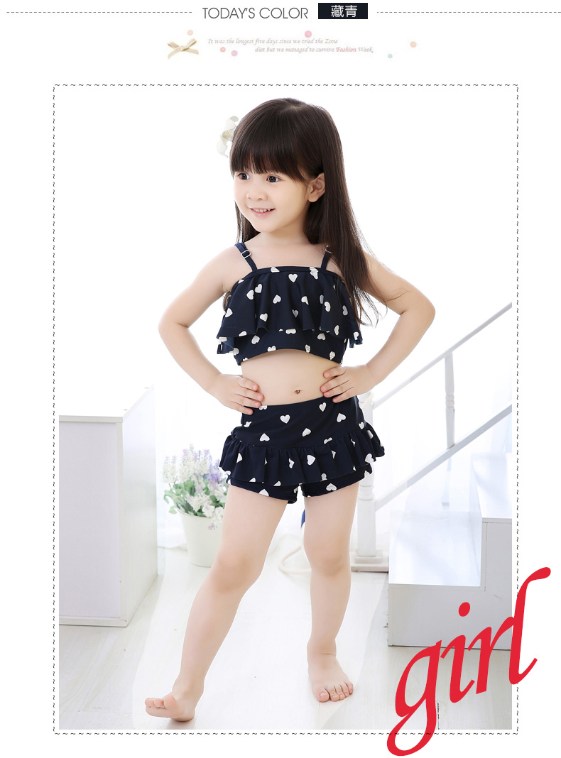 Đồ bơi trẻ em Hàn Quốc cô gái đồ bơi cô gái dễ thương xù váy chia nhỏ quần bơi trẻ em phù hợp với - Bộ đồ bơi của Kid đồ bơi liền thân cho bé gái