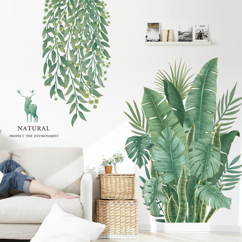 Bedroom wall decoration stickers in wind creative room arrangement wallpaper self-sticky wall sticker wall sticker
