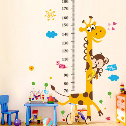 儿童身高贴尺墙面装饰品3d立体墙贴纸温馨壁