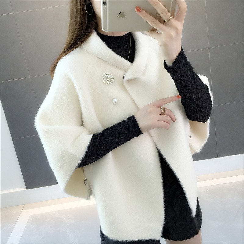 Sweater Women 2021 Autumn Winter New Stitch Sweatshirt Loose Cloak Jacket Very Fairy's cardio-imitated mink blouse fashion