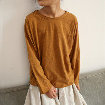 Seven sets of original spring and autumn new childrens clothing childrens cotton broken edge long sleeve T-shirt girls bamboo cotton reverse wear coat T