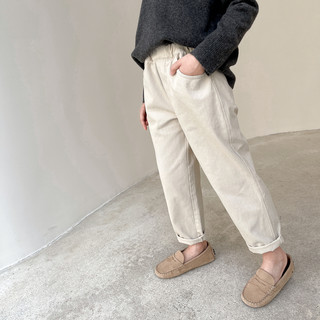 Qiji Spring and Autumn New Children's Clothing, Pure Cotton Casual Long Pants for Boys and Girls, Versatile Straight Pants, Solid Color