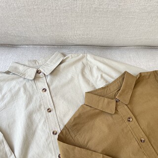 Qiji Spring, Summer, and Autumn New Children's Clothing, Large Children's Pure Cotton Long-Sleeve Shirts, Boys and Girls' All-Cotton Shirts, Japanese Style Tops