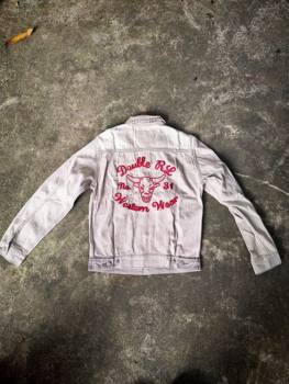 2025 new men's denim jacket retro washed old casual versatile top slim fit gray denim jacket