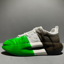 European Station Tide Card Bull Leather Niche Design Shoes Personality Fried Street Heightening Thick Bottom Old Daddy Shoes Mens Sports Tide Shoes