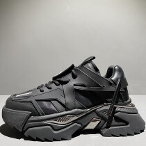 Eurostock original money black samurai sheep leather thick bottom heightening of old daddy shoes mens and womens boomer shoes ultra-fire muffin shoes