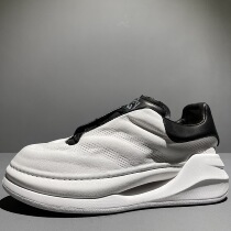 European and American boomers unique design Personality Thick bottom heightening Rice Cake Shoes Men Inins Super-Fire Shoes Bull Leather Old Daddy Shoes