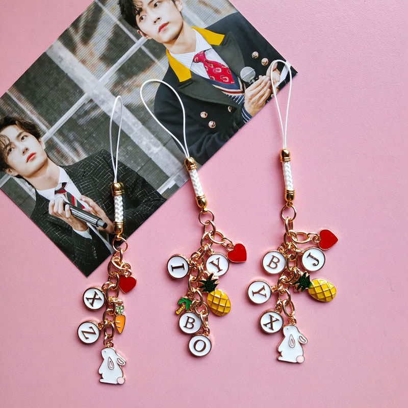 王一博肖战钥匙扣博君一肖同款周边BJYX字母钥匙链挂件挂饰礼物