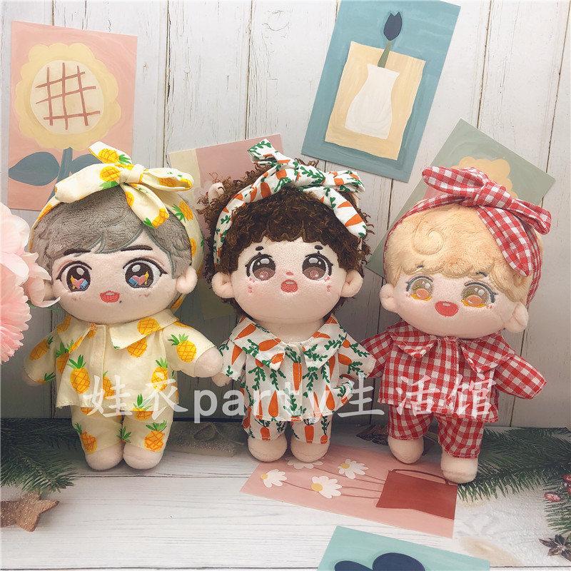 Spot 20cm Waters pyjamas sleeping pants hair with suit 20cm Love Bean Doll Clothes Pants Headwear 20 cm Clothes