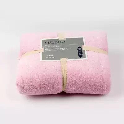 MLJISM Korean 70*140 adult solid color coral velvet bath towel absorbent soft swimming hot spring towel