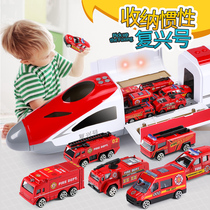 Engineering car toy set train alloy military truck boy 3-year-old police car fire container all kinds of cars