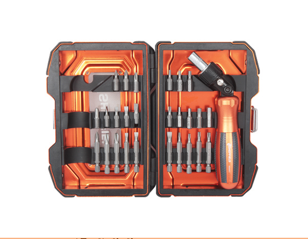 Steel Shield S056501 Home Universal 27 Pieces Right Angle Ratchet Screwdriver Fastening Set Screwdriver Set
