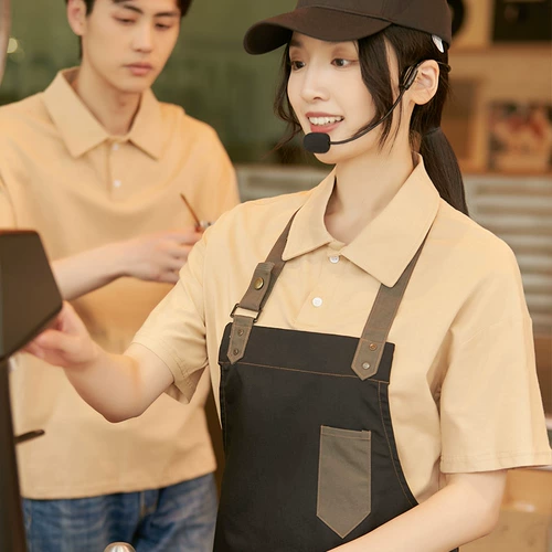 Барбекю быстрая ресторан Официант Униформа для питания падающие плеч